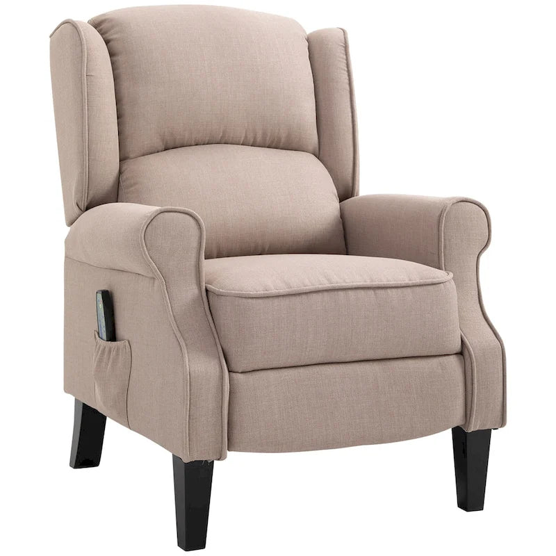 Fauteuil de relaxation massant et chauffant avec support lombaire et télécommande