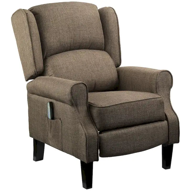 Fauteuil de relaxation massant et chauffant avec support lombaire et télécommande