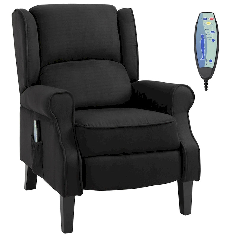 Fauteuil de relaxation massant et chauffant avec support lombaire et télécommande