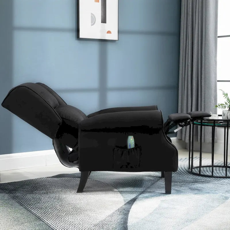 Fauteuil de relaxation massant et chauffant avec support lombaire et télécommande
