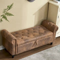 Banc Ottoman de Rangement Rembourré 55 Pouces | Capitonné | Capacité 125 kg | Salon et Chambre à Coucher