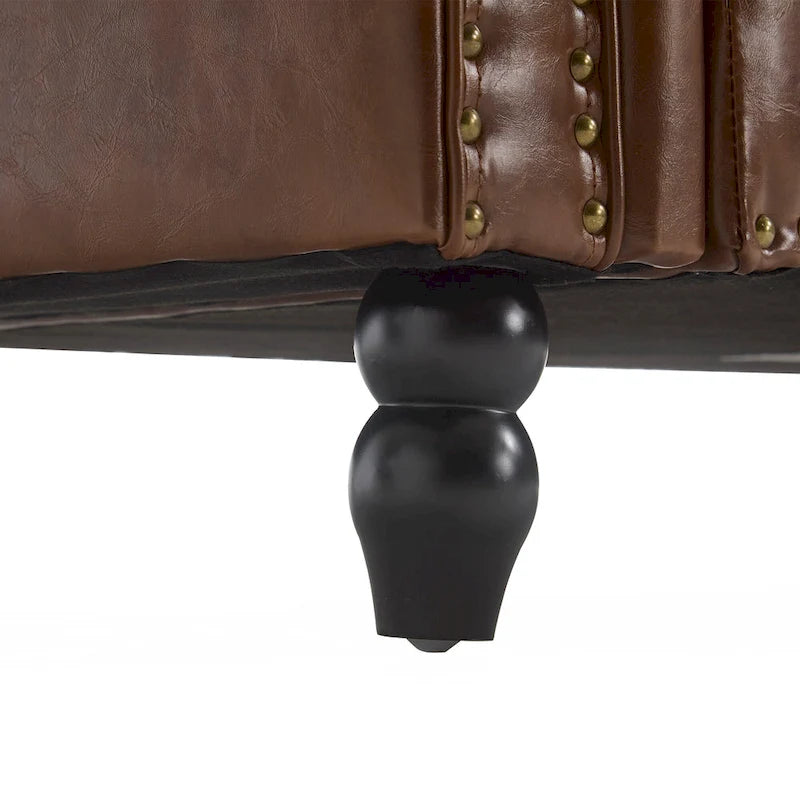 Banc Ottoman de Rangement Rembourré 55 Pouces | Capitonné | Capacité 125 kg | Salon et Chambre à Coucher