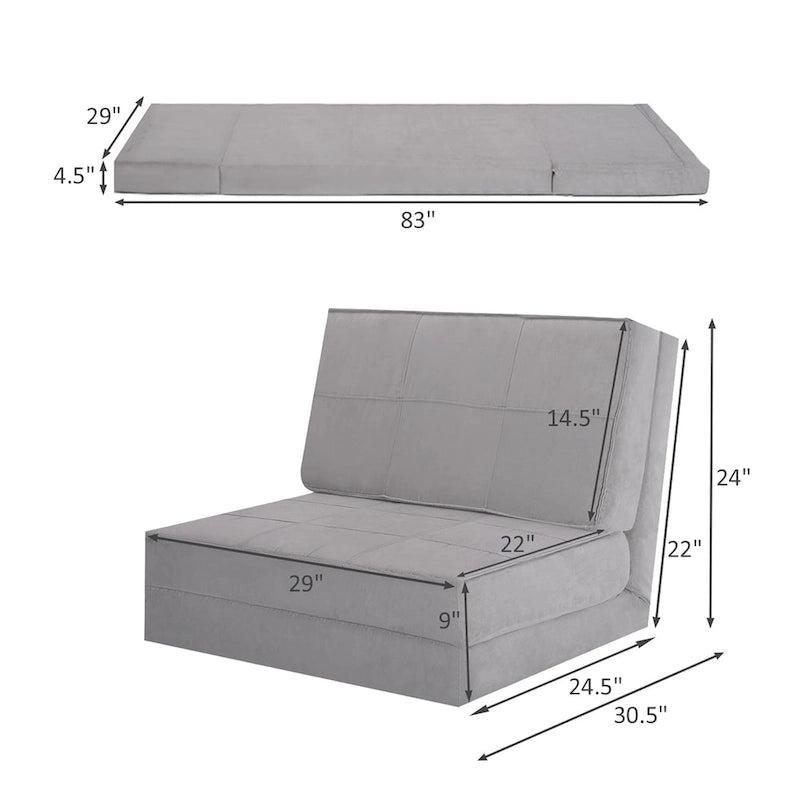 Fauteuil-lit pliable avec dossier réglable
