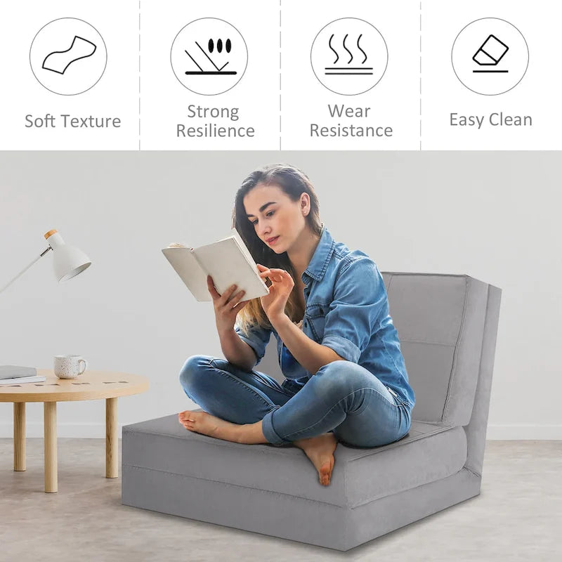 Fauteuil-lit pliable avec dossier réglable