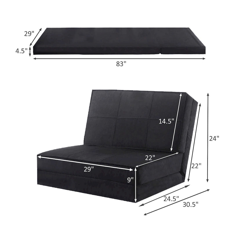 Fauteuil-lit pliable avec dossier réglable