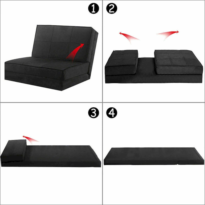 Fauteuil-lit pliable avec dossier réglable