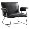Fauteuil d'appoint en similicuir avec accoudoirs rembourrés