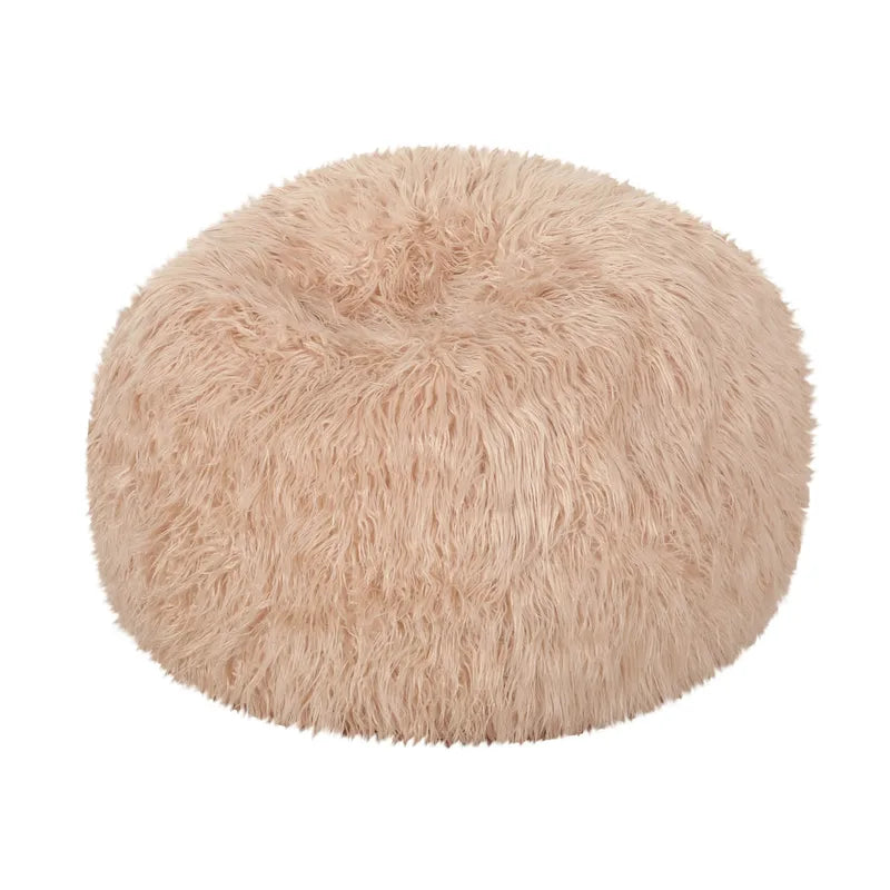 Pouf en fausse fourrure Modern Glam avec housse amovible et rembourrage en mousse haute densité