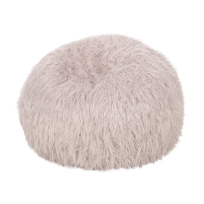 Pouf en fausse fourrure Modern Glam avec housse amovible et rembourrage en mousse haute densité