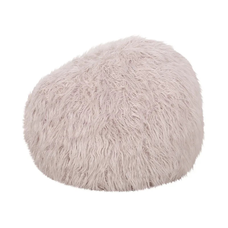 Pouf en fausse fourrure Modern Glam avec housse amovible et rembourrage en mousse haute densité