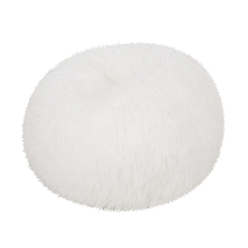 Pouf en fausse fourrure Modern Glam avec housse amovible et rembourrage en mousse haute densité