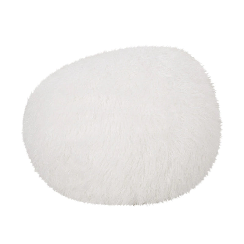 Pouf en fausse fourrure Modern Glam avec housse amovible et rembourrage en mousse haute densité