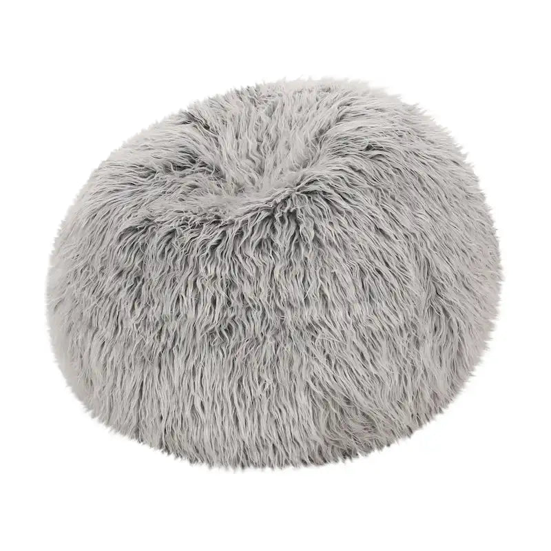 Pouf en fausse fourrure Modern Glam avec housse amovible et rembourrage en mousse haute densité