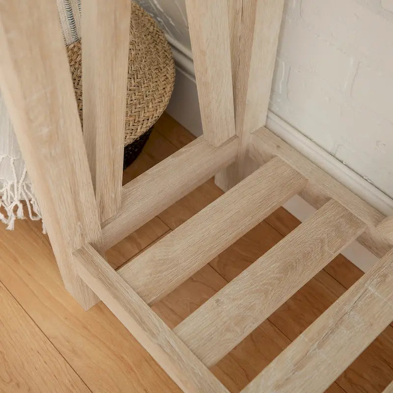 Console en A avec étagère à lattes | Table d'entrée rustique style ferme