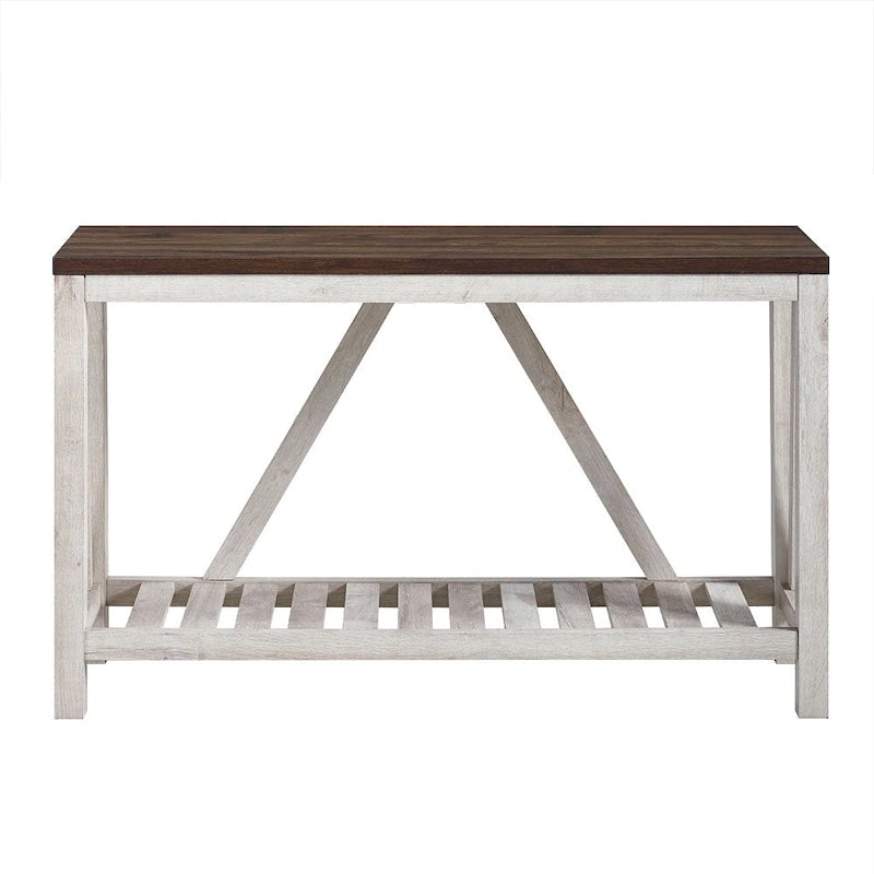 Console en A avec étagère à lattes | Table d'entrée rustique style ferme
