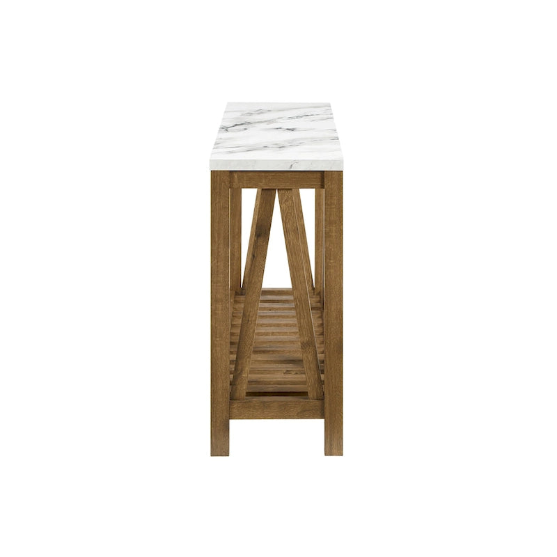 Console en A avec étagère à lattes | Table d'entrée rustique style ferme