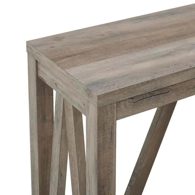 Console en A avec étagère à lattes | Table d'entrée rustique style ferme