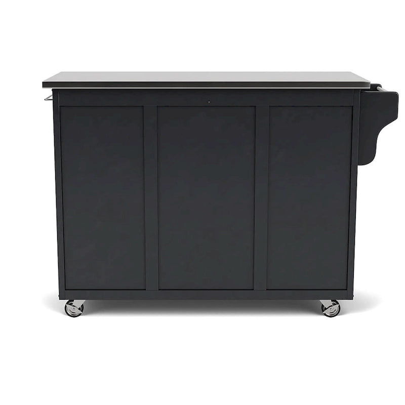 Desserte de cuisine mobile avec plateau en acier inoxydable et armoire de rangement