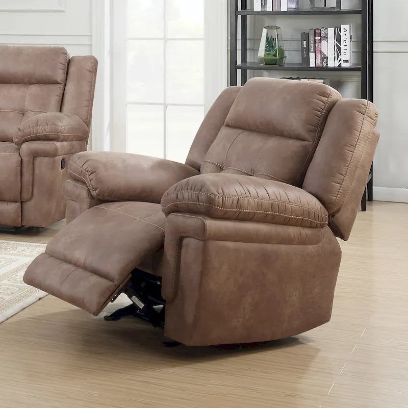 Fauteuil inclinable en microfibre avec ressorts ensachés et mousse à mémoire de forme au gel