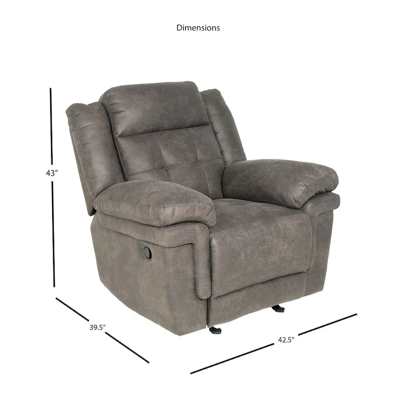 Fauteuil inclinable en microfibre avec ressorts ensachés et mousse à mémoire de forme au gel