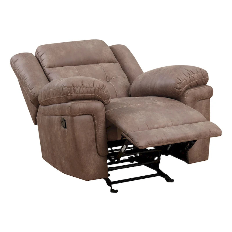 Fauteuil inclinable en microfibre avec ressorts ensachés et mousse à mémoire de forme au gel
