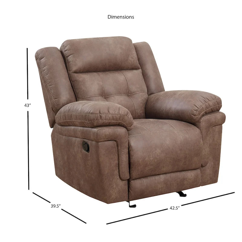 Fauteuil inclinable en microfibre avec ressorts ensachés et mousse à mémoire de forme au gel