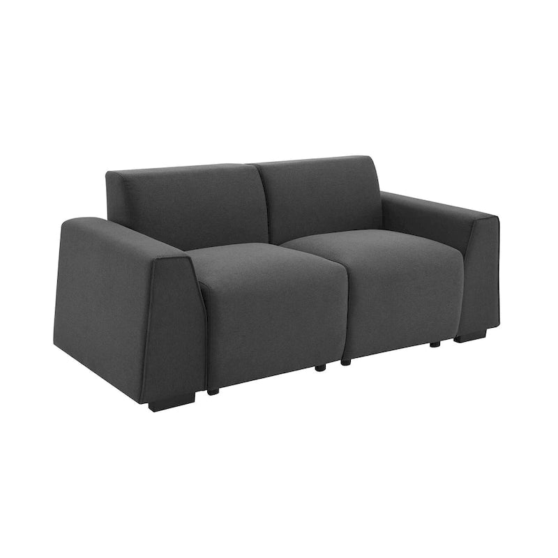 Canapé moderne en tissu lin de 71 pouces | 2-3 places | Accoudoir large | Style minimaliste | Salon et chambre à coucher