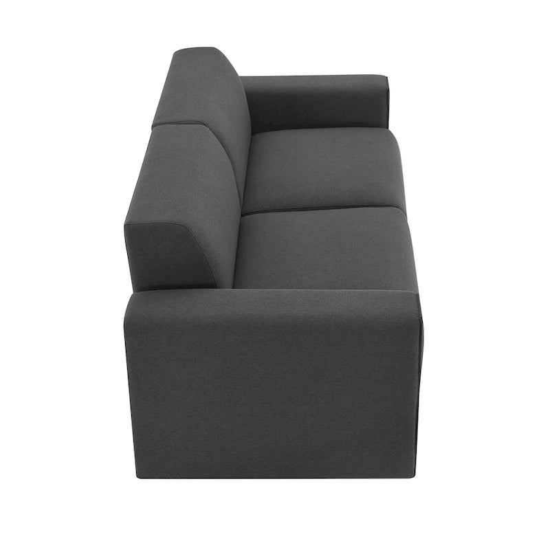 Canapé moderne en tissu lin de 71 pouces | 2-3 places | Accoudoir large | Style minimaliste | Salon et chambre à coucher