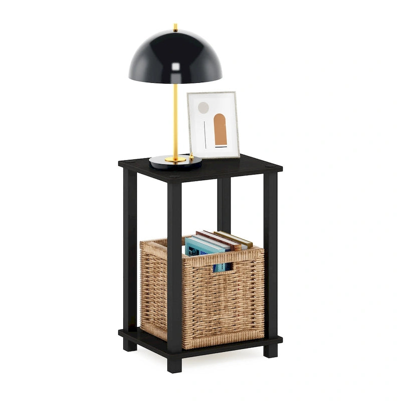 Table d'appoint minimaliste avec étagère de rangement | Montage en 5 minutes | Aucun outil requis | Salon et chambre à coucher
