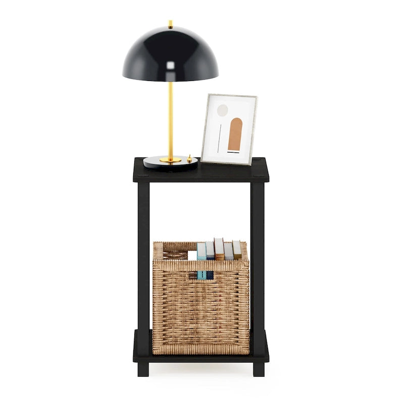 Table d'appoint minimaliste avec étagère de rangement | Montage en 5 minutes | Aucun outil requis | Salon et chambre à coucher