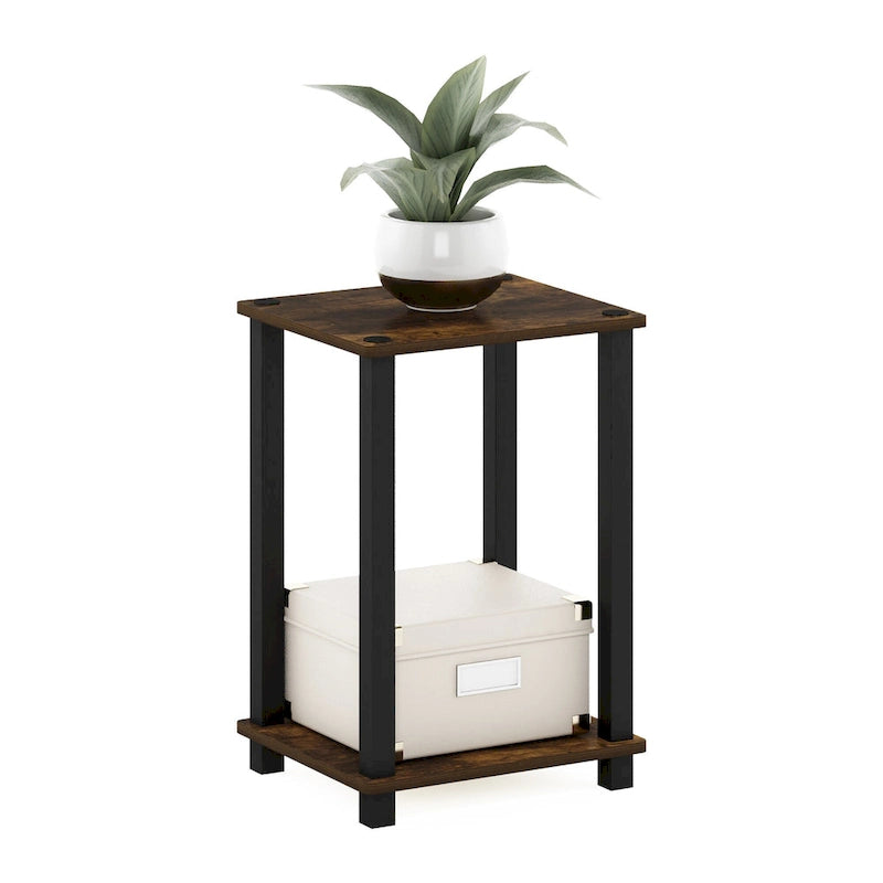 Table d'appoint minimaliste avec étagère de rangement | Montage en 5 minutes | Aucun outil requis | Salon et chambre à coucher