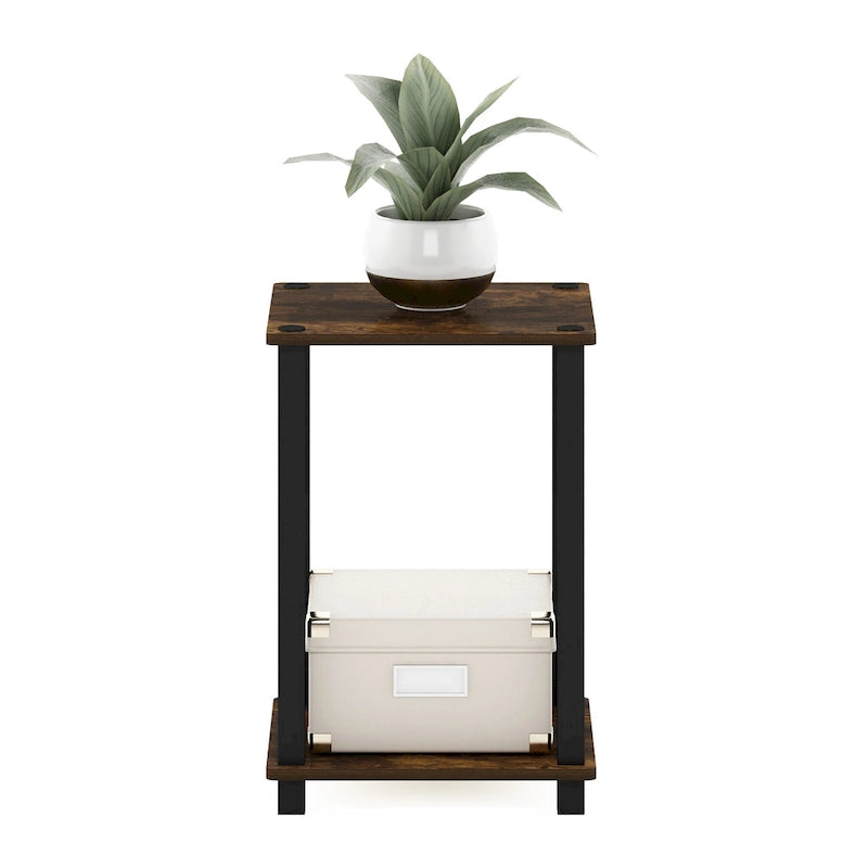 Table d'appoint minimaliste avec étagère de rangement | Montage en 5 minutes | Aucun outil requis | Salon et chambre à coucher