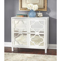 Meuble Double Porte Miroir | Cadre à Trèfle | Étagère Réglable | 3 Finitions | Salon et Chambre à Coucher