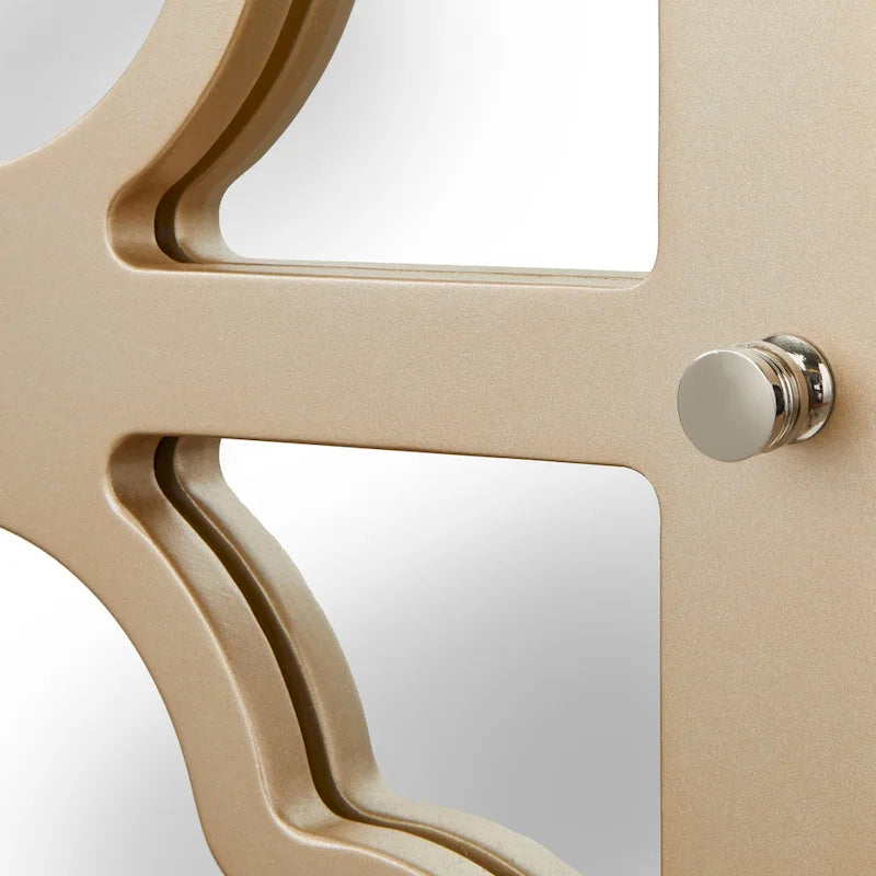 Meuble Double Porte Miroir | Cadre à Trèfle | Étagère Réglable | 3 Finitions | Salon et Chambre à Coucher