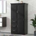 Meuble de rangement haut avec 3 tiroirs, étagère réglable et portes d'armoire