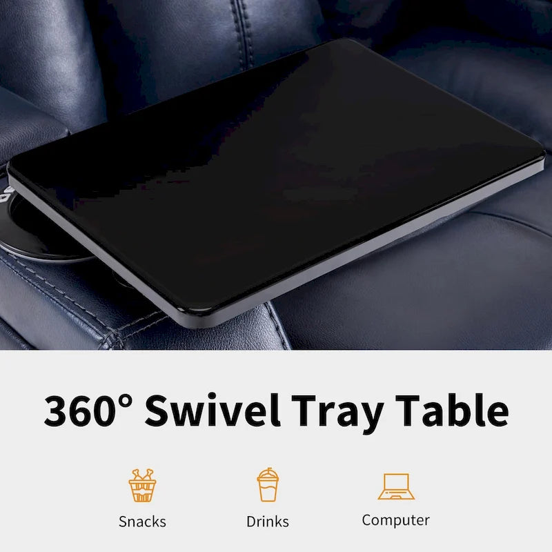 Fauteuil inclinable électrique avec appuie-tête réglable, éclairage LED et tablette pivotante