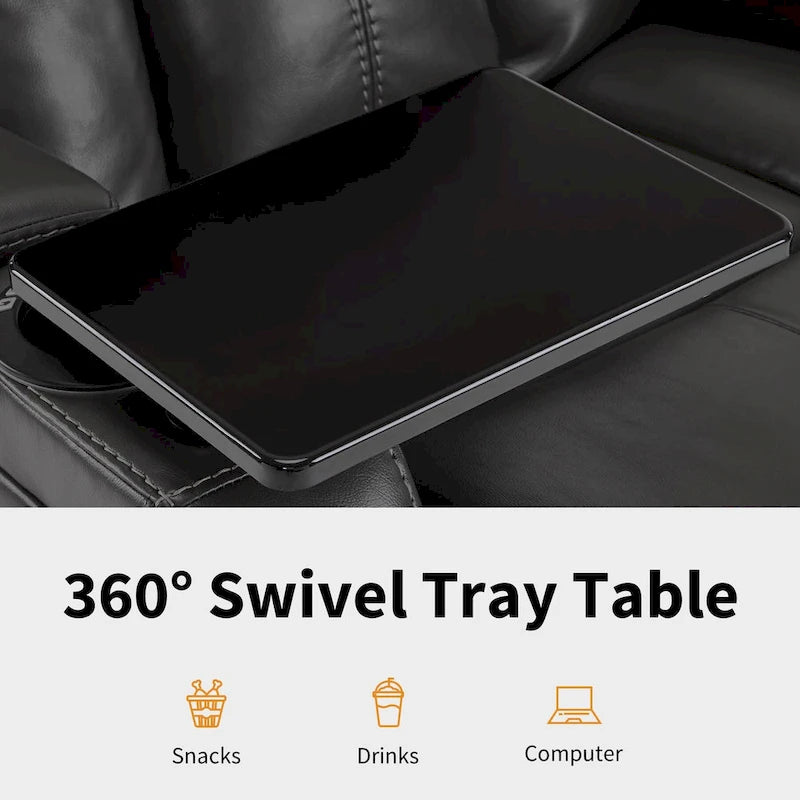 Fauteuil inclinable électrique avec appuie-tête réglable, éclairage LED et tablette pivotante