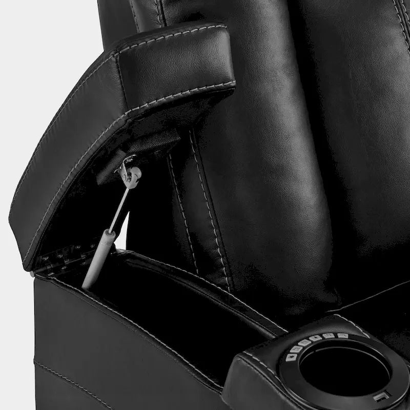 Fauteuil inclinable électrique avec appuie-tête réglable, éclairage LED et tablette pivotante