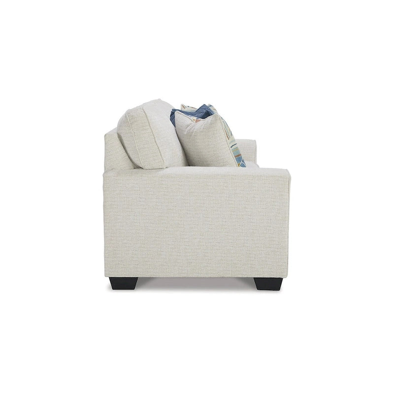 Canapé-lit Queen Size en tissu chiné avec matelas en mousse à mémoire de forme intégré