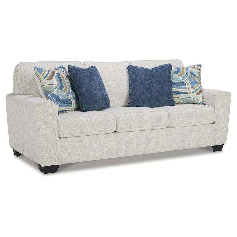 Canapé-lit Queen Size en tissu chiné avec matelas en mousse à mémoire de forme intégré