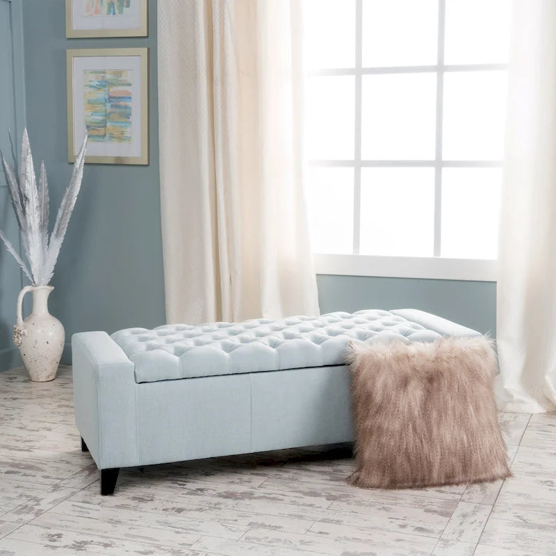 Banc de rangement capitonné