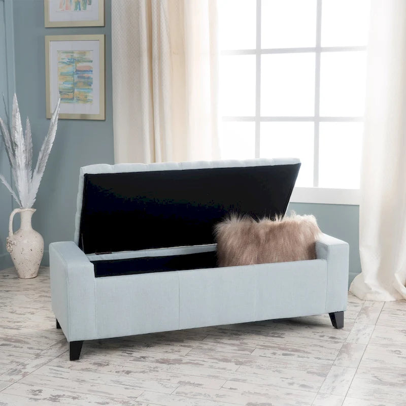 Banc de rangement capitonné