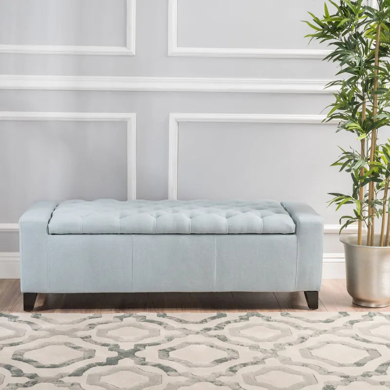 Banc de rangement capitonné