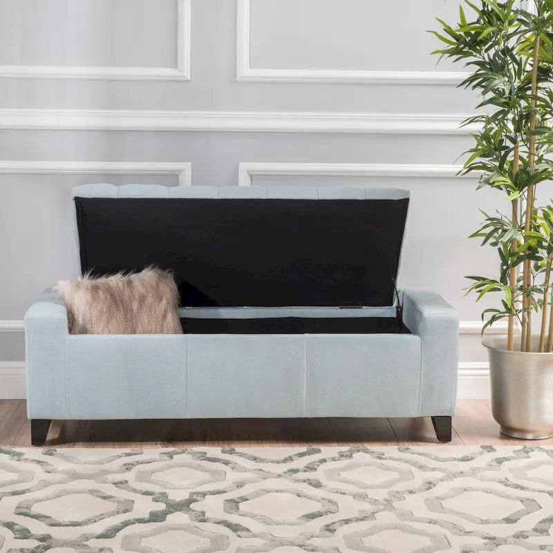 Banc de rangement capitonné