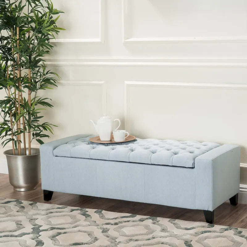 Banc de rangement capitonné