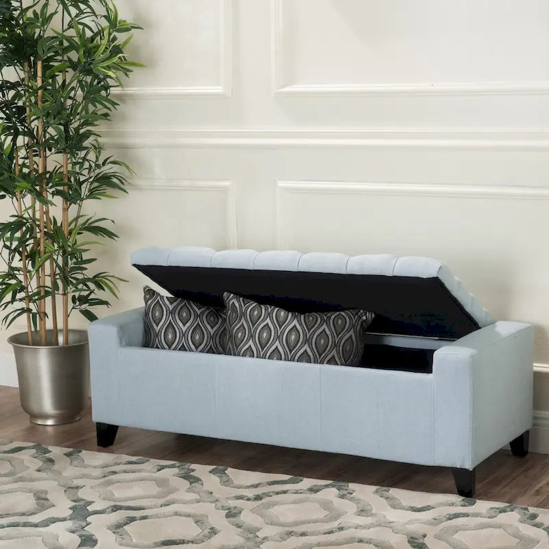 Banc de rangement capitonné