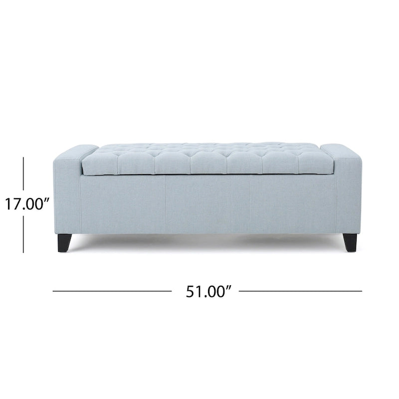 Banc de rangement capitonné