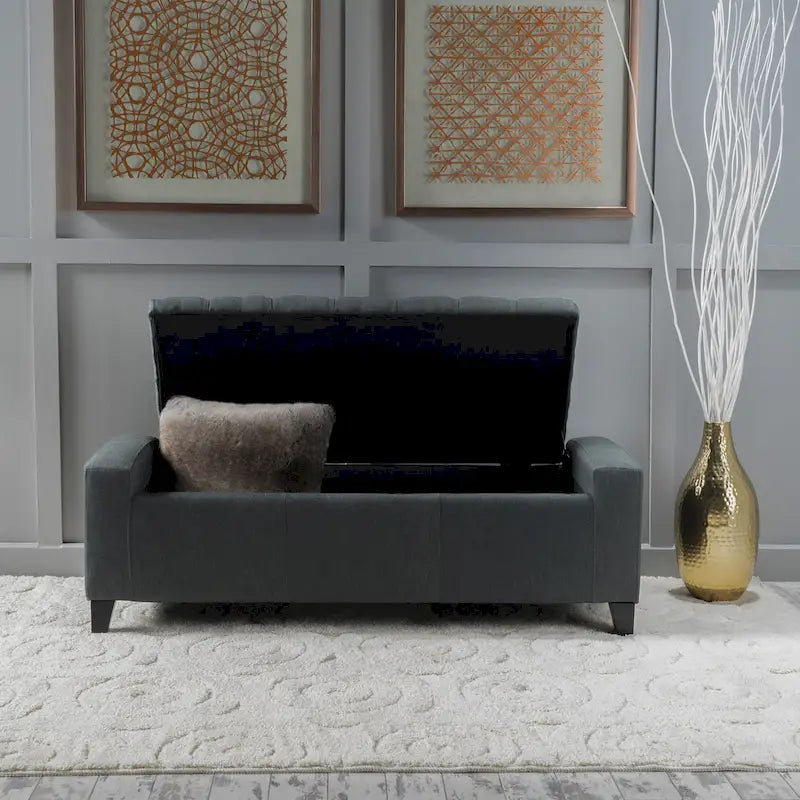 Banc de rangement capitonné