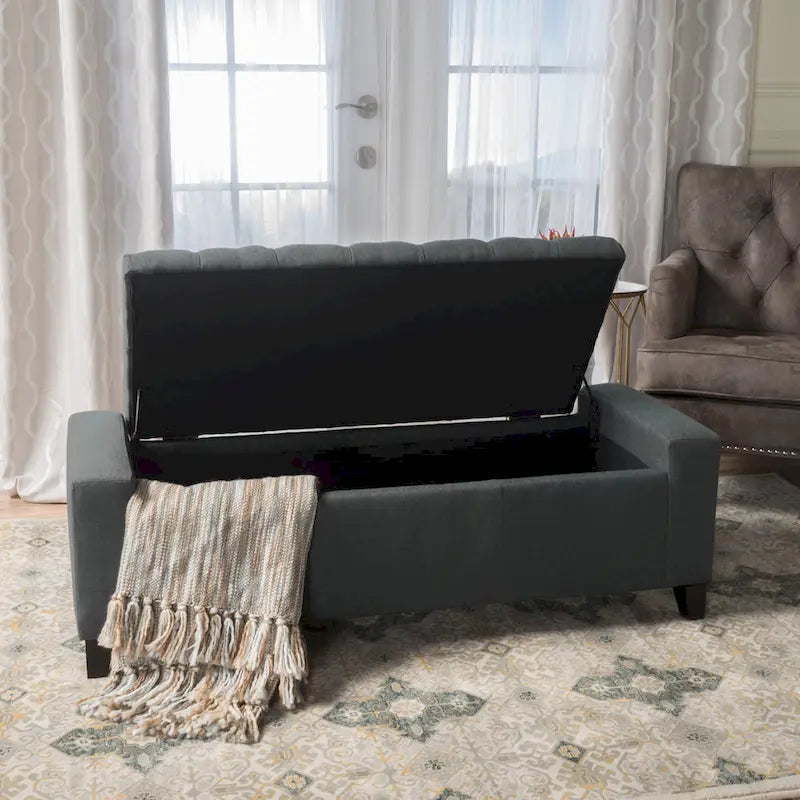 Banc de rangement capitonné