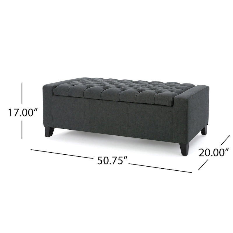 Banc de rangement capitonné